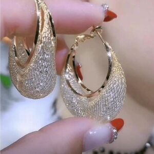 Elegant Gold and Silver Hoop Earrings